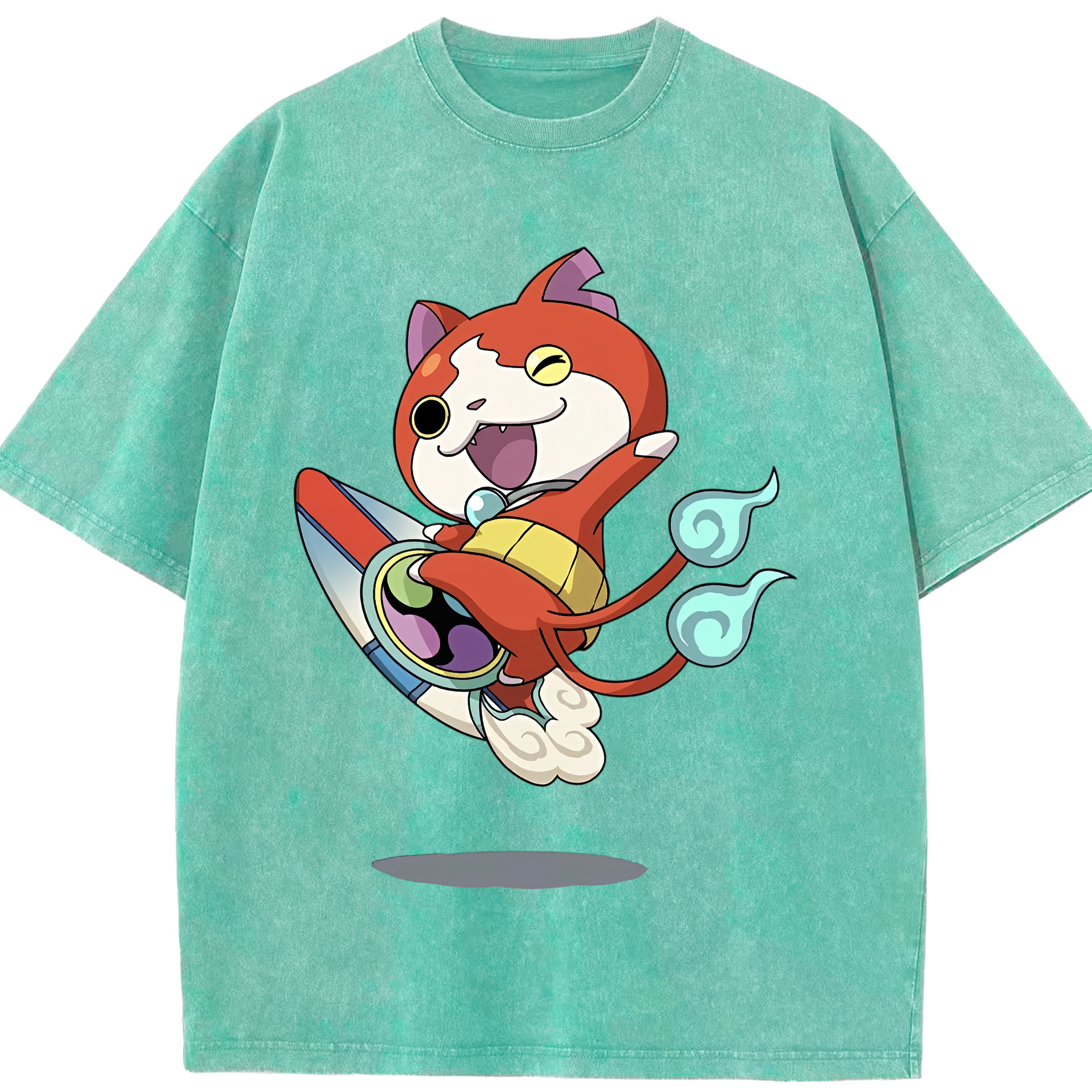（画像用） 妖怪ウォッチ Yo-kai Watch 綿100% ヴィンテージ風 半袖Tシャツ（フロントプリント）